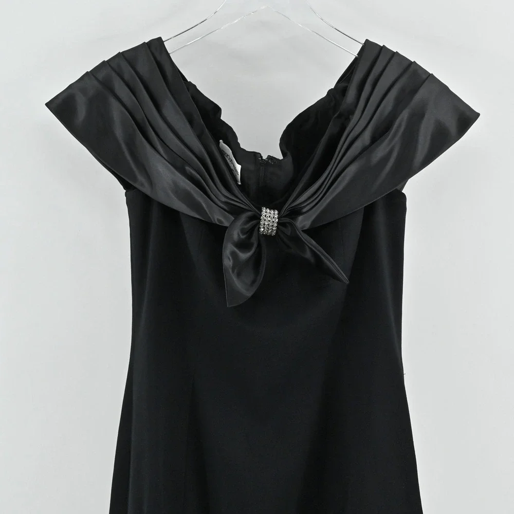 Vtg Morton Myles Dress Size 10‎ Whimsigoth Dark Romantic Gown Formal Maxi Slit - Picture 9 of 13